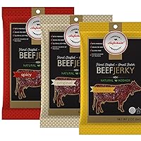 Vista 10 de Aufschnitt - Carne seca alimentada con pasto, baja en sodio, certificada Kosher, fabricada en Estados Unidos, apta para dieta cetogénica, paquete