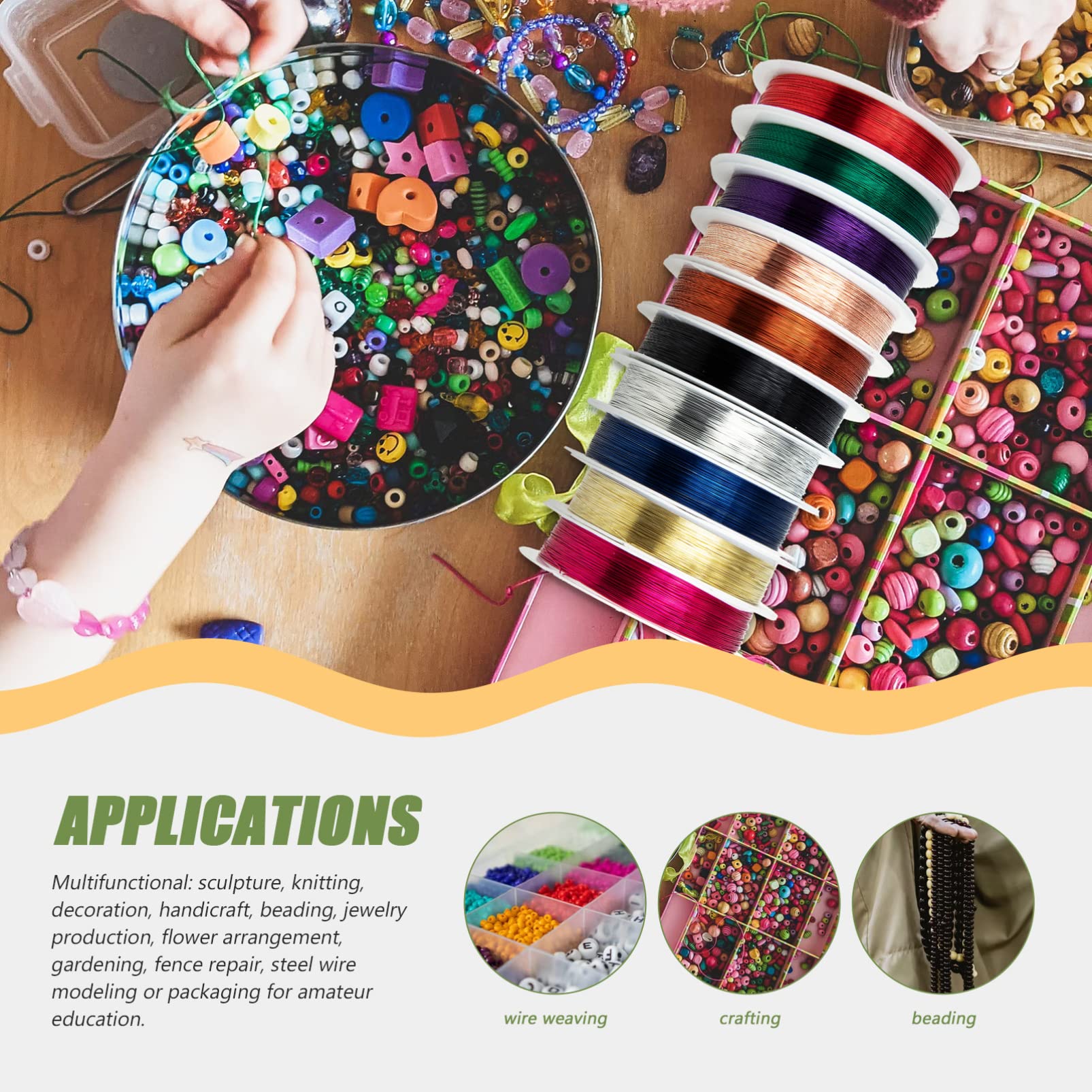 EXCEART 30rollos Cuerda De Alambre De Cobre Para Manualidades De Hilo Flexible Para Fabricación De Joyas Por Para Proyectos De Beading y Diy