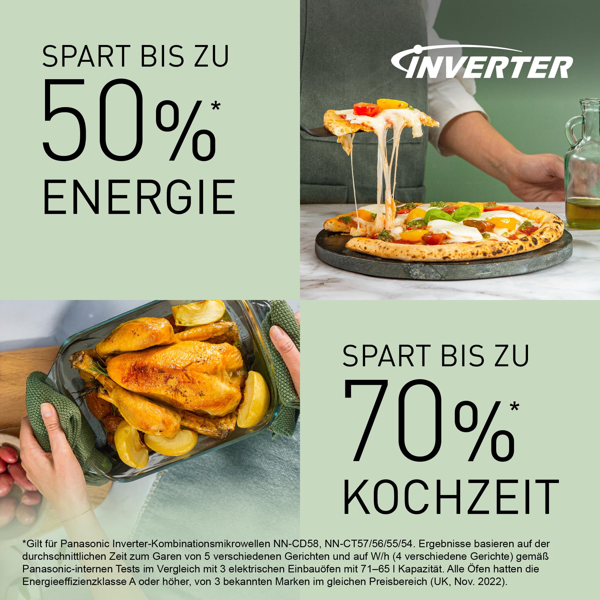 Panasonic NN-CT56RBEPG 27L 4-in-1 Kombimikrowelle mit Airfryer, 1000W Inverter, Konvektion Grill, Schwarz
