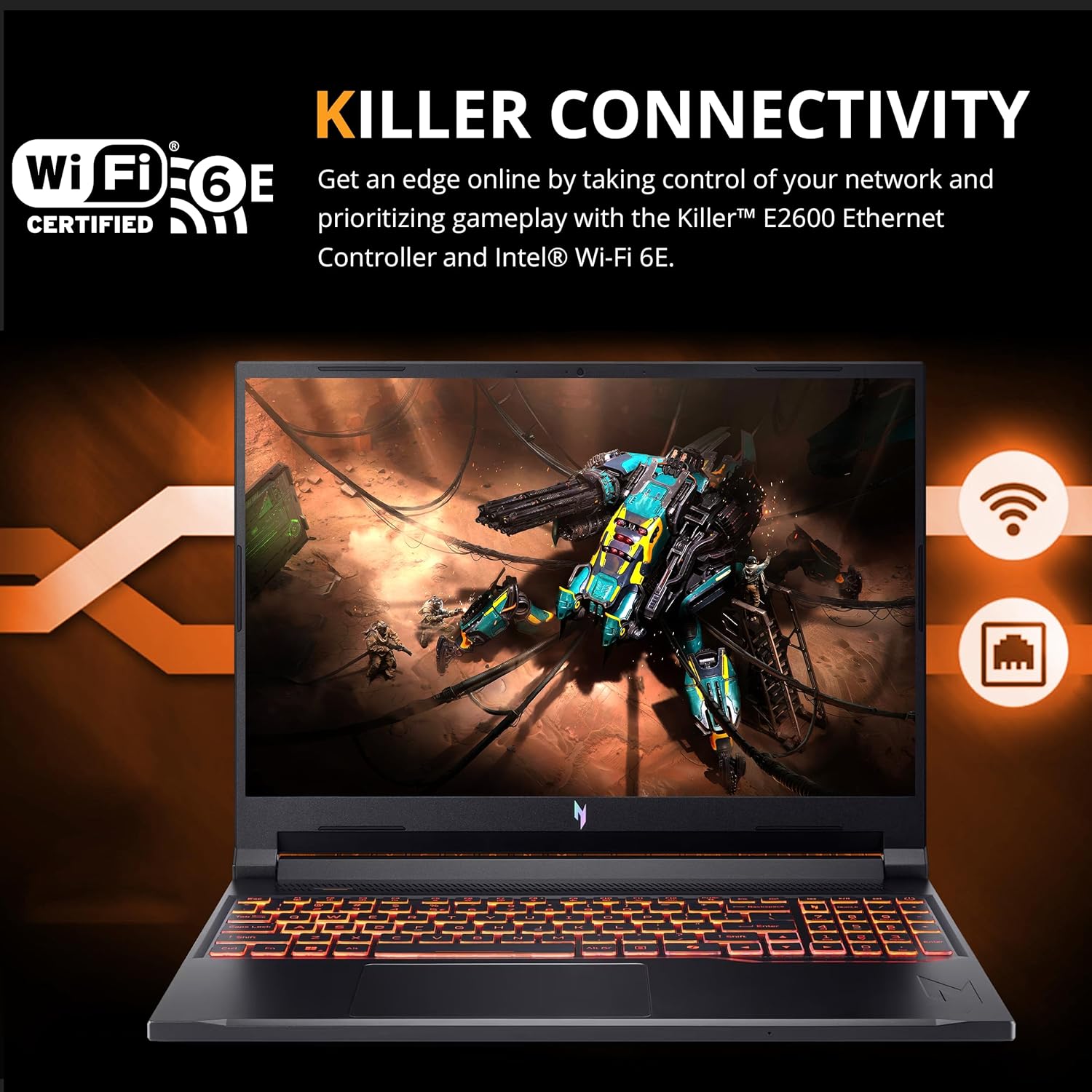 Acer Nitro V 16 AI Gaming Laptop, 16" WUXGA 180Hz Display, AMD Ryzen 5 240, GeForce RTX 5050, 16GB DDR5, 512GB SSD, Backlit Keyboard, Copilot, Wi-Fi 6E, Win 11, Black, 1TB Docking Station Set - Image 8