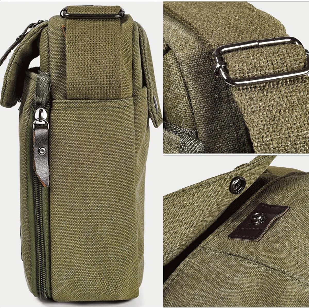 Canvas Vintage Messenger Bag Mini Crossbody Bag Shoulder Bag for Men, Small Messenger Satchel Bag Purse for Women - Image 6