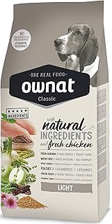 Ownat Dog Food Classic Light 20 kg, Balanced Food Against Overweight Natural Vegetable Dogs without Preservatives or Colourants.