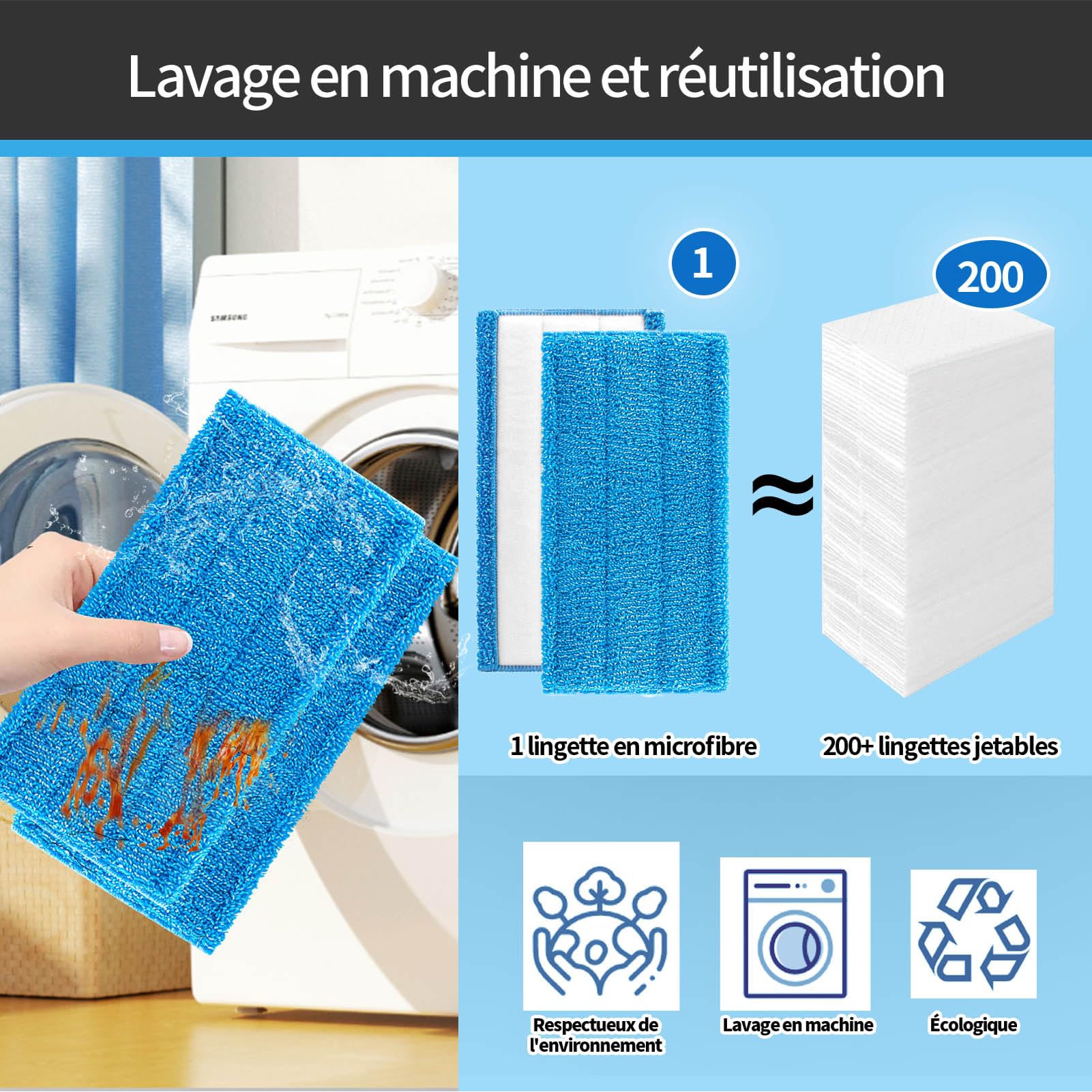 4 Toallitas De Microfibra Reutilizables Para Swiffer - Lavables, Ecológicas, Sustituto De Los Desechables