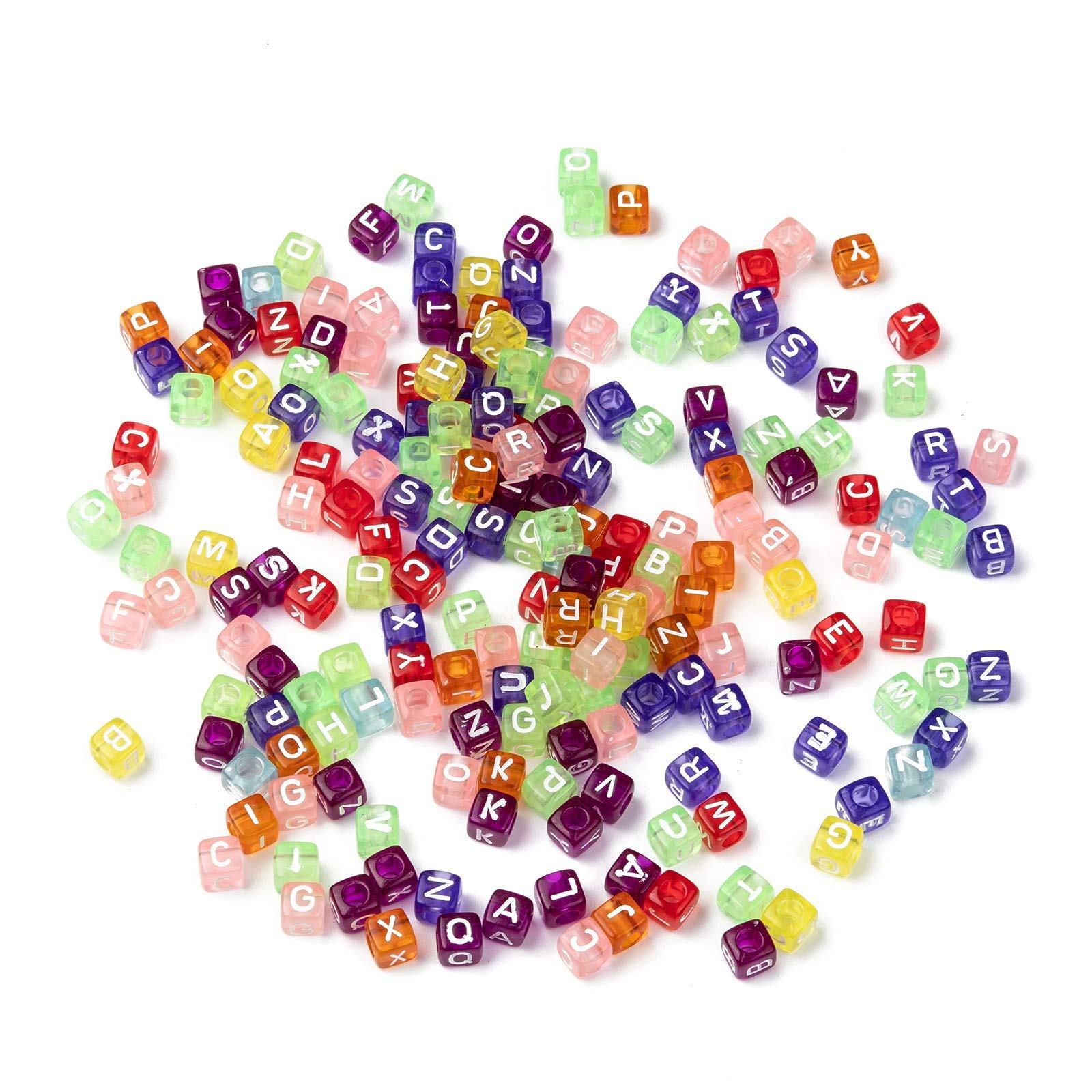 Craftdady 200Pcs Alphabet Letter Beads Cube Alphabet Spacer Beads for DIY Jewelry Making Key Chains 4mm Hole - Image 2