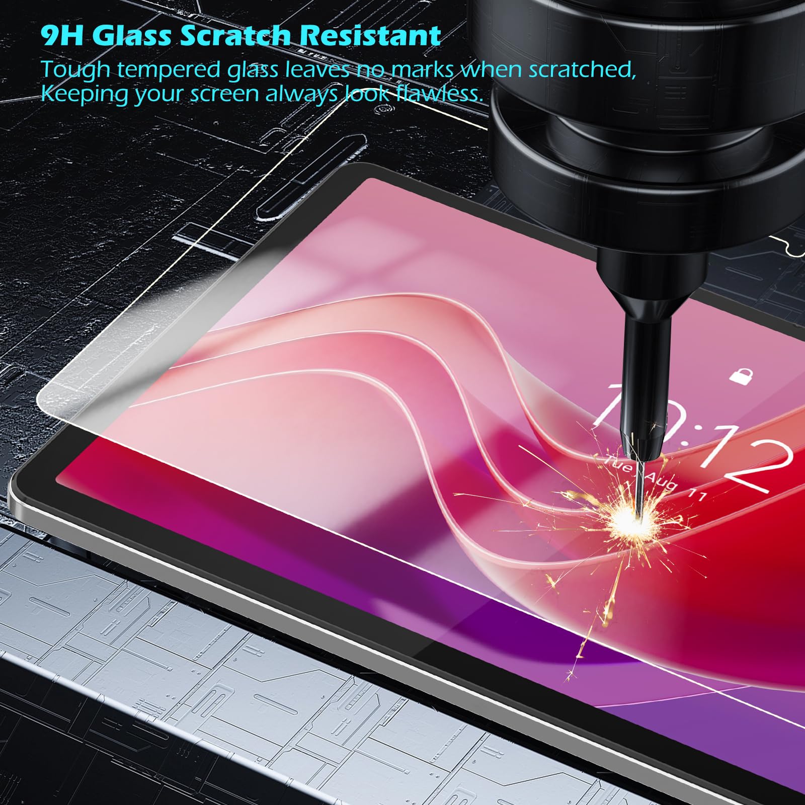 Hianjoo Folia ochronna kompatybilna z Lenovo Tab M11 / Lenovo Idea Tab 11 cali z zestawem instalacyjnym samochodowym, szklana folia ochronna na wyświetlacz, kompatybilna z Lenovo Idea Tab/Tab M11