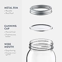 Vista 6 de Paksh Novelty Tarros Mason de boca ancha con tapas de 32 onzas – Tarros de conservas Mason de un cuarto de galón, tarro grande de boca ancha