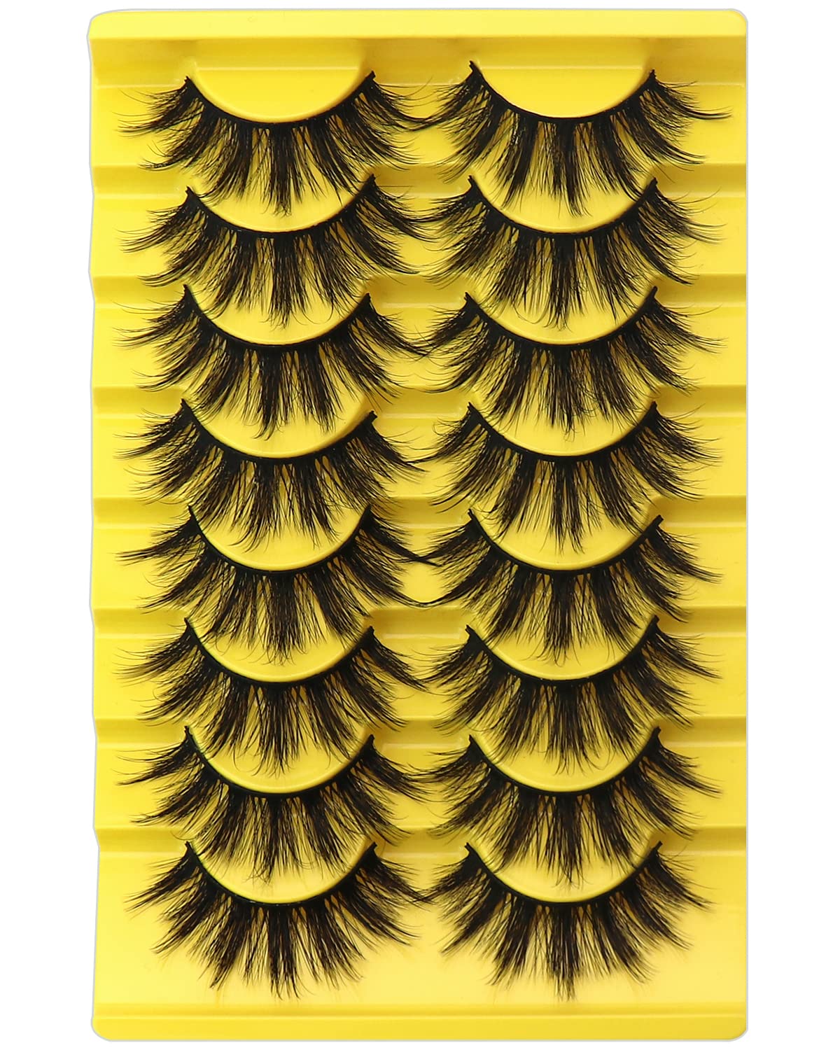 VeleashaFalse Eyelashes 5D Faux Mink Lashes Fluffy & Volume Fake Eyelashes 8 Pairs Pack | Glam Lashes 01