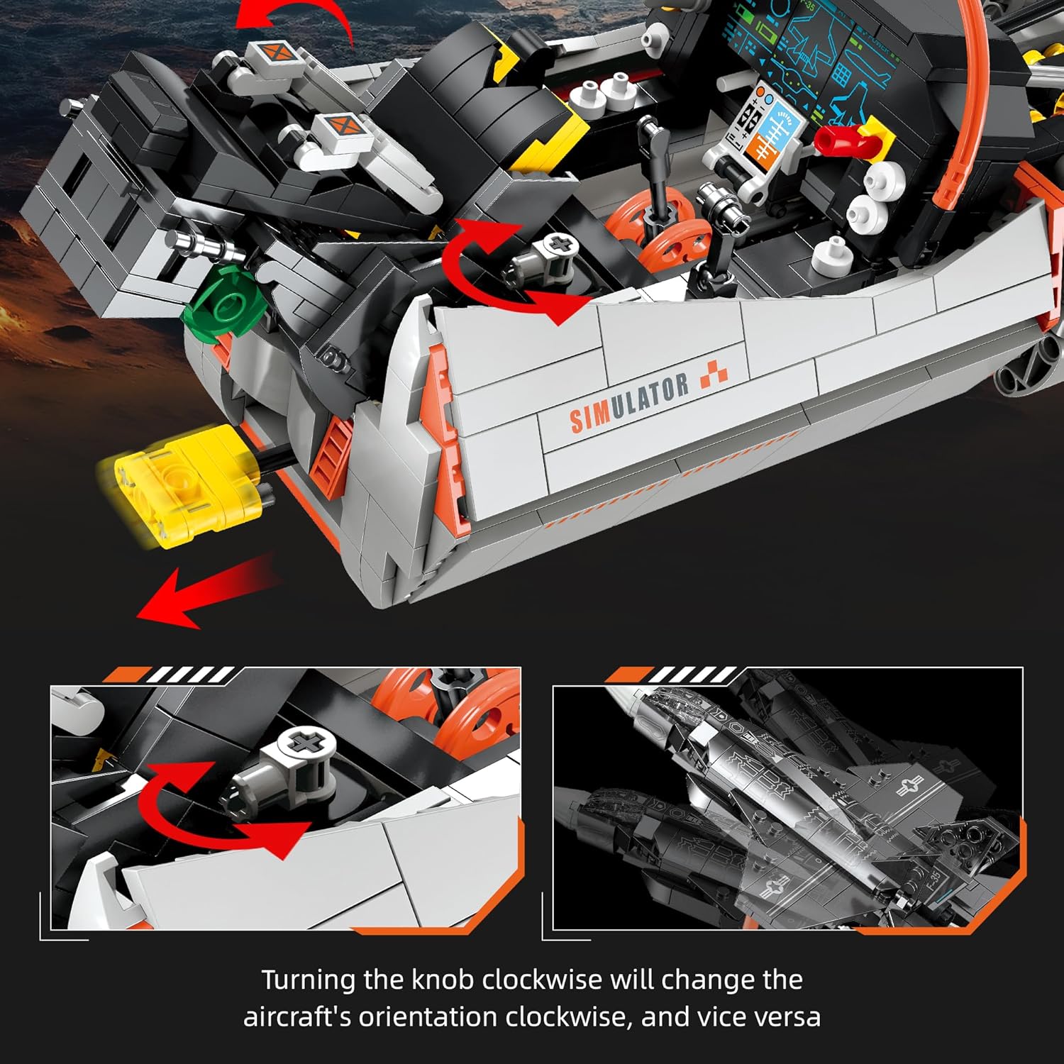 F-35 Fighter Jet Building Set, Military F35 Airplane Model Airplane Kit with Cockpit Mechanical Linkage,Ideal Building Kits Gift for Kids Aged 8+, Adults, Teens & Military Fans(941 PCS)