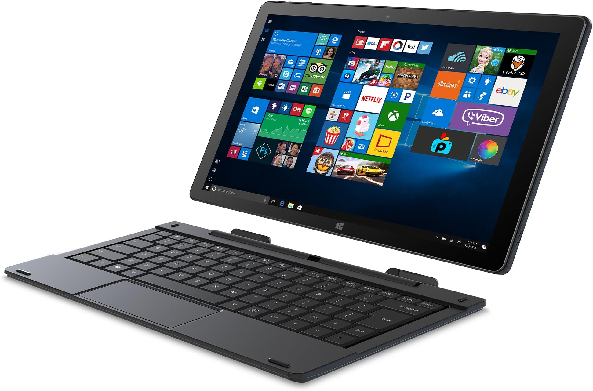 Smartab STW1050 10.1" 2 In1 Windows Tablet W/Key, Black