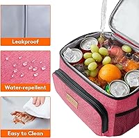 Vista 4 de Lifewit Lonchera reutilizable aislada para hombres, lonchera para mujeres, hielera portátil, congelable, suave, a prueba de fugas, con correa