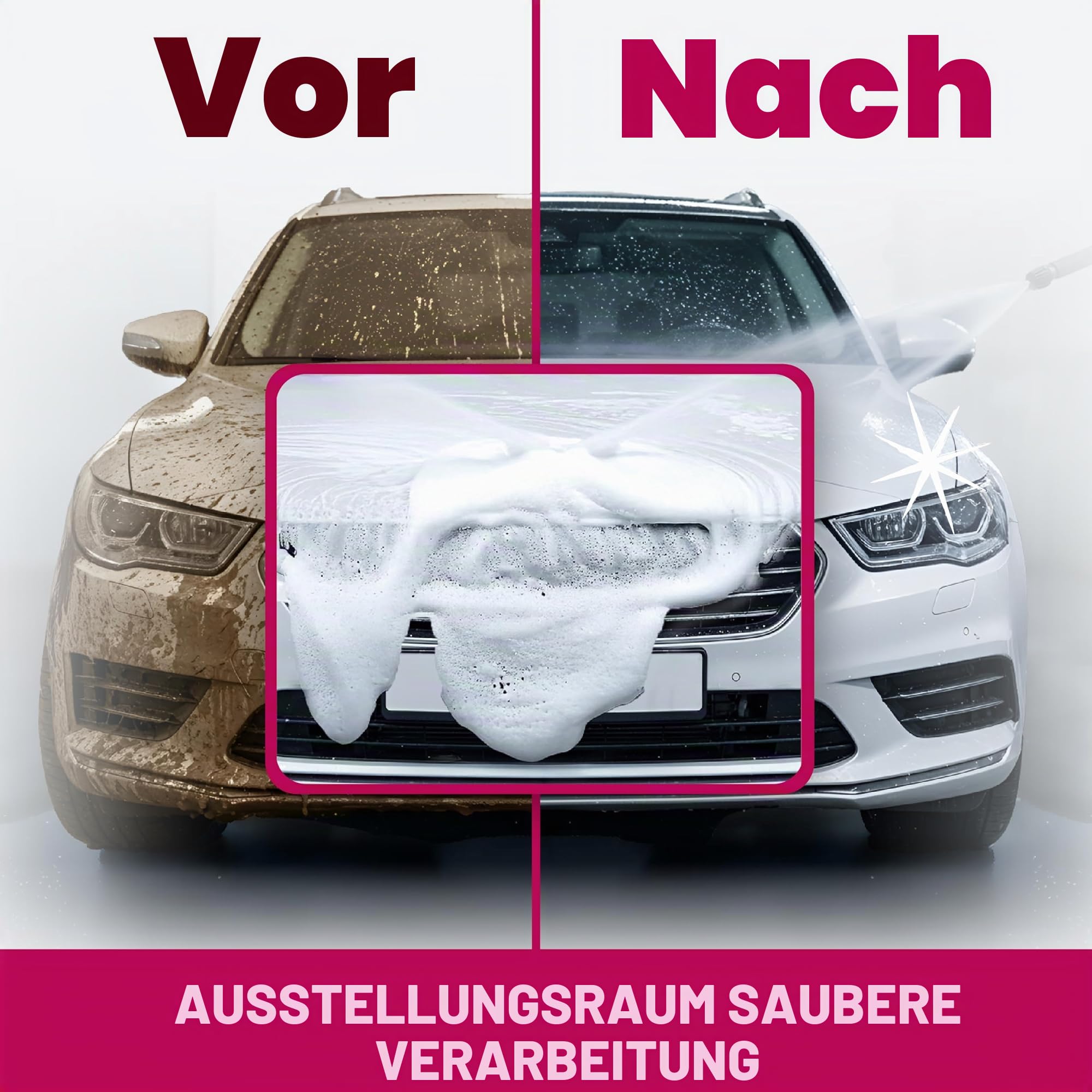 Dirtbusters Snow Foam Shampoo Autopflegereiniger, 5 Liter | Reinigungsschaum, Professionell, Mit Hochglanzwachs, Süßkirschduft, Für professionelle Autowäsche