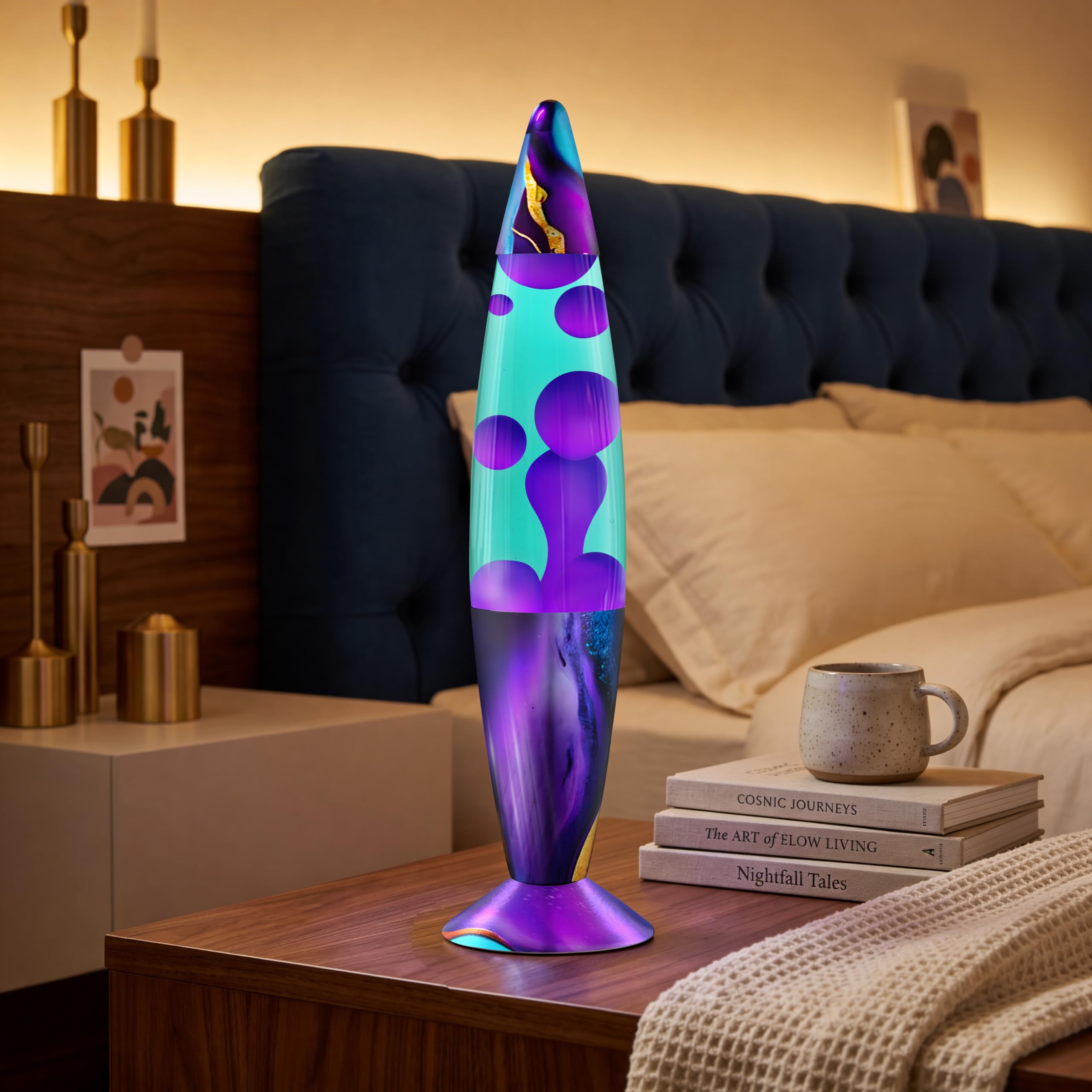JAMBO Lámpara de movimiento mejorada, lámpara de mármol índigo, lámpara líquida relajante, luz de estado de ánimo, decoración del hogar, lámpara para sala de estar, oficina, dormitorio, cocina, luz