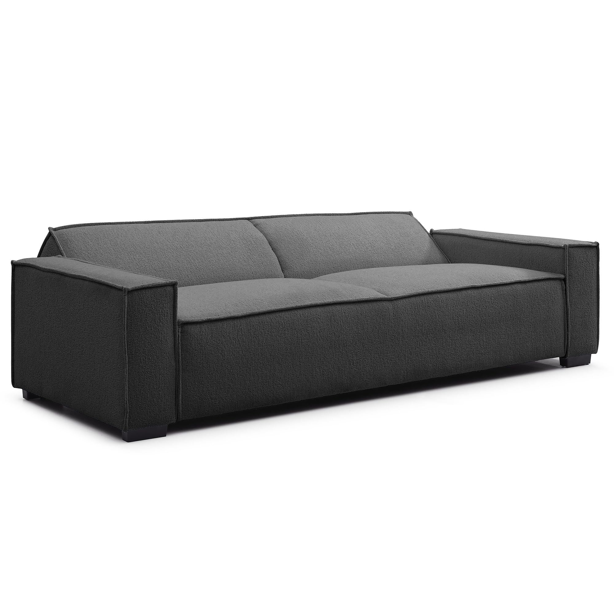 Menzzo Canapé Clic-Clac 3 Places Roger Tissu Bouclette Gris – Convertible Design Moderne 230 cm – Canapé Lit Confortable avec Dossier Rabattable pour Salon & Studio L230 x P94 x H75 cm