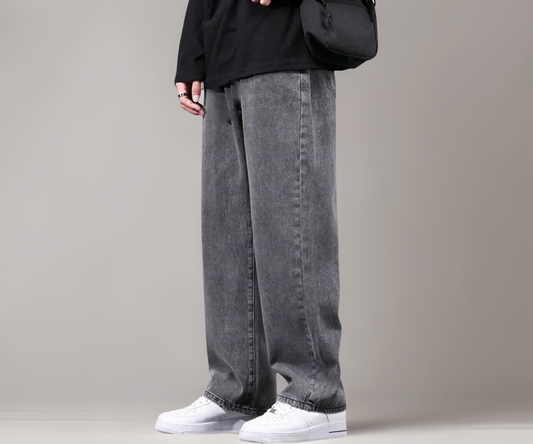 JAAR Men’s High-Rise Baggy Fit Jeans Blue - Image 1