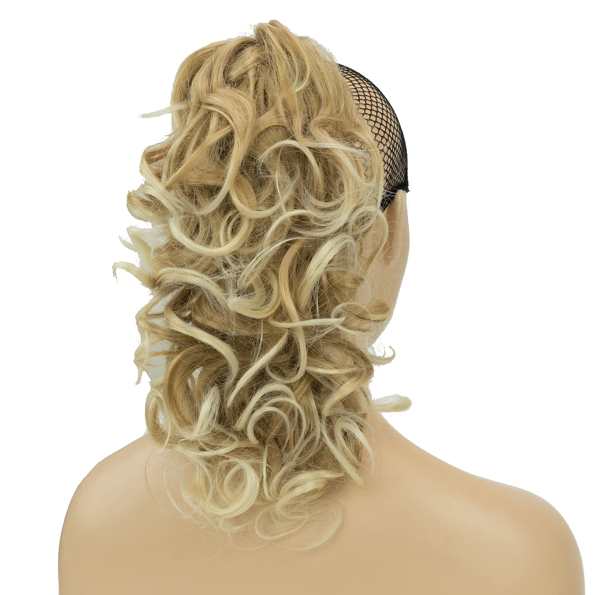 IMISSU Messy Curly Hair Short Claw Ponytail Hair Extensions Pony Tail Clip in Hairpieces (Beach Blonde) - Image 2