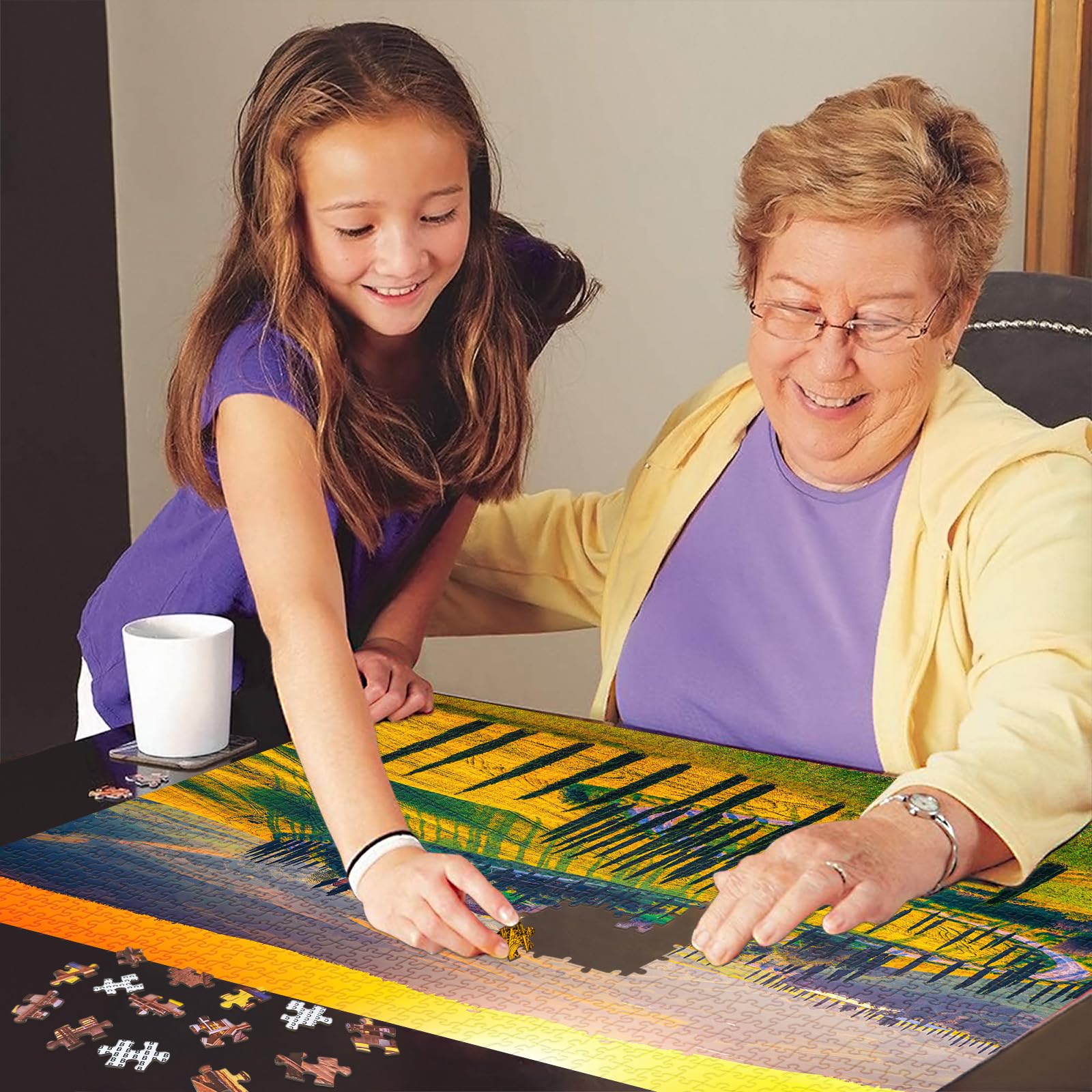 HUADADA Puzzle 1000 elementów dla dorosłych i dzieci, Niemożliwa gra, układanka jako prezent, sprytne zagadki, kolorowa układanka, puzzle z motywem Toskanii