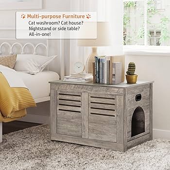 置物 maocat Amazon.com: DINZI LVJ Litter Box Enclosure, Flip Top Litter