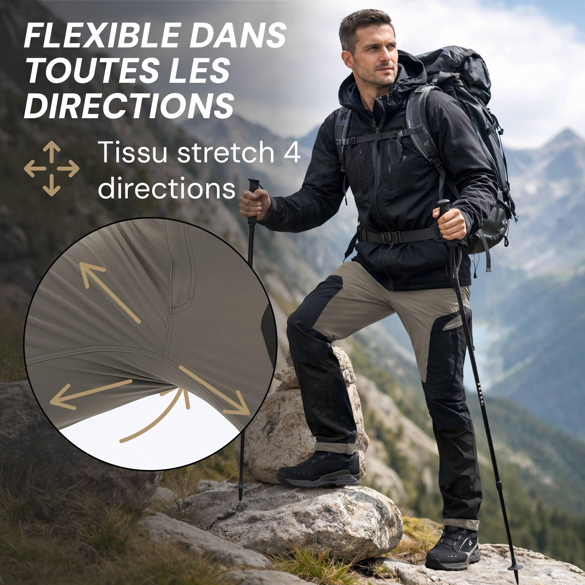 PUMA Workwear ProOne Adventure Pantalon de randonnée pour homme – Respirant et durable – Partiellement hydrofuge – Cargo Ripstop