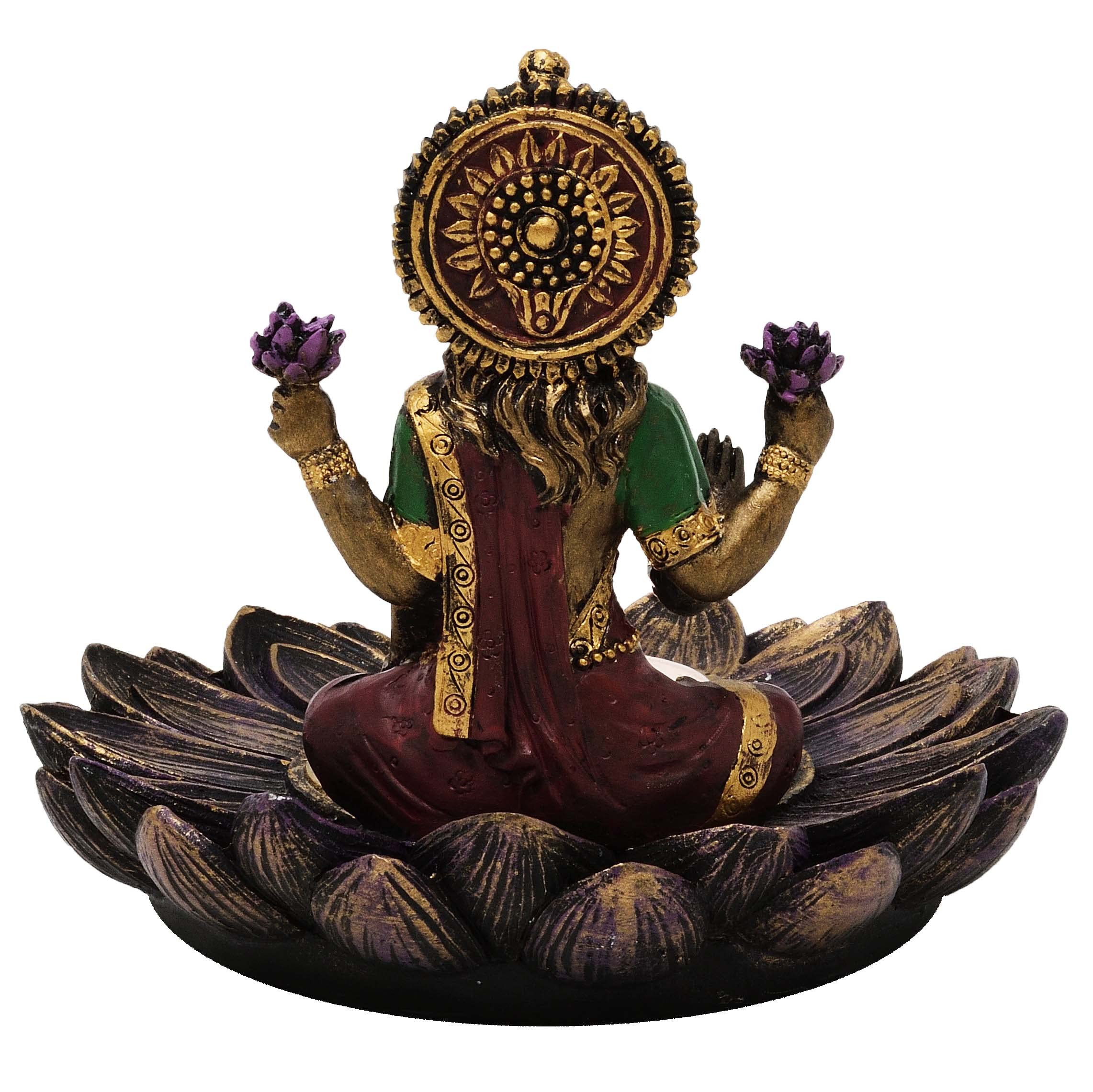 Lakshmi mit Teelicht oder als Räucherstäbchenhalter - Gottheit, Buddha, Indien