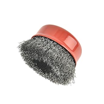 A A IN 4 Pack Wire Cup Brush for Grinders, 3 Inch Crimped Wire Wheel Brush with 5/8-Inch-11 Threaded Arbor,Max RPM 12,500, Light-Duty Conditioning for Metal, Rust Removal, Abrasives