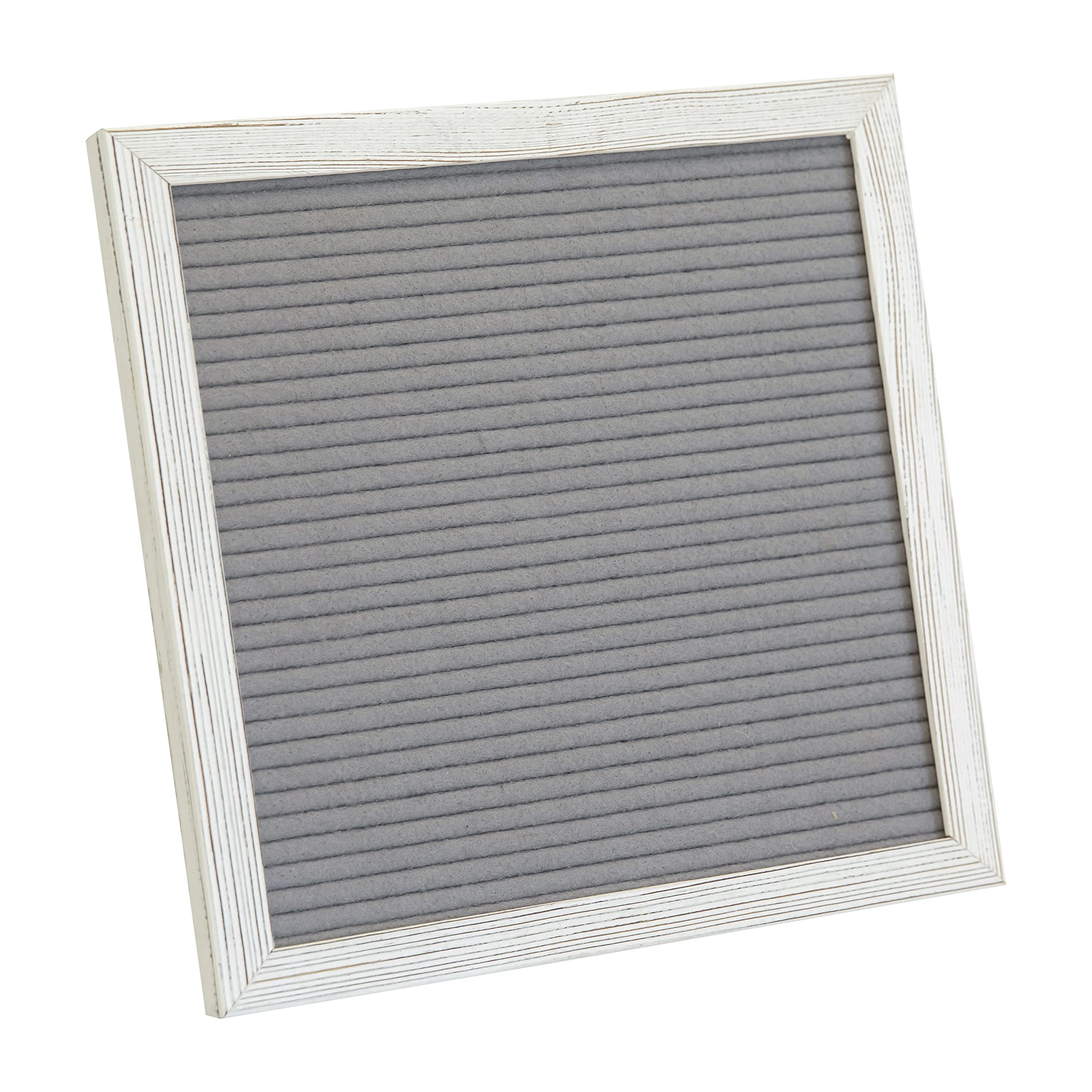 Flash Furniture Gracie Felt Letter Board with Wooden Frame, 389 PP Letters Including Numbers, Symbols and Icons, Canvas Carrying Case, 10x10, White Wash/Gray Felt