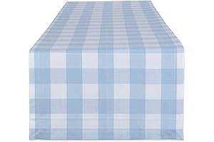 Light Blue & White Gingham Table Runner