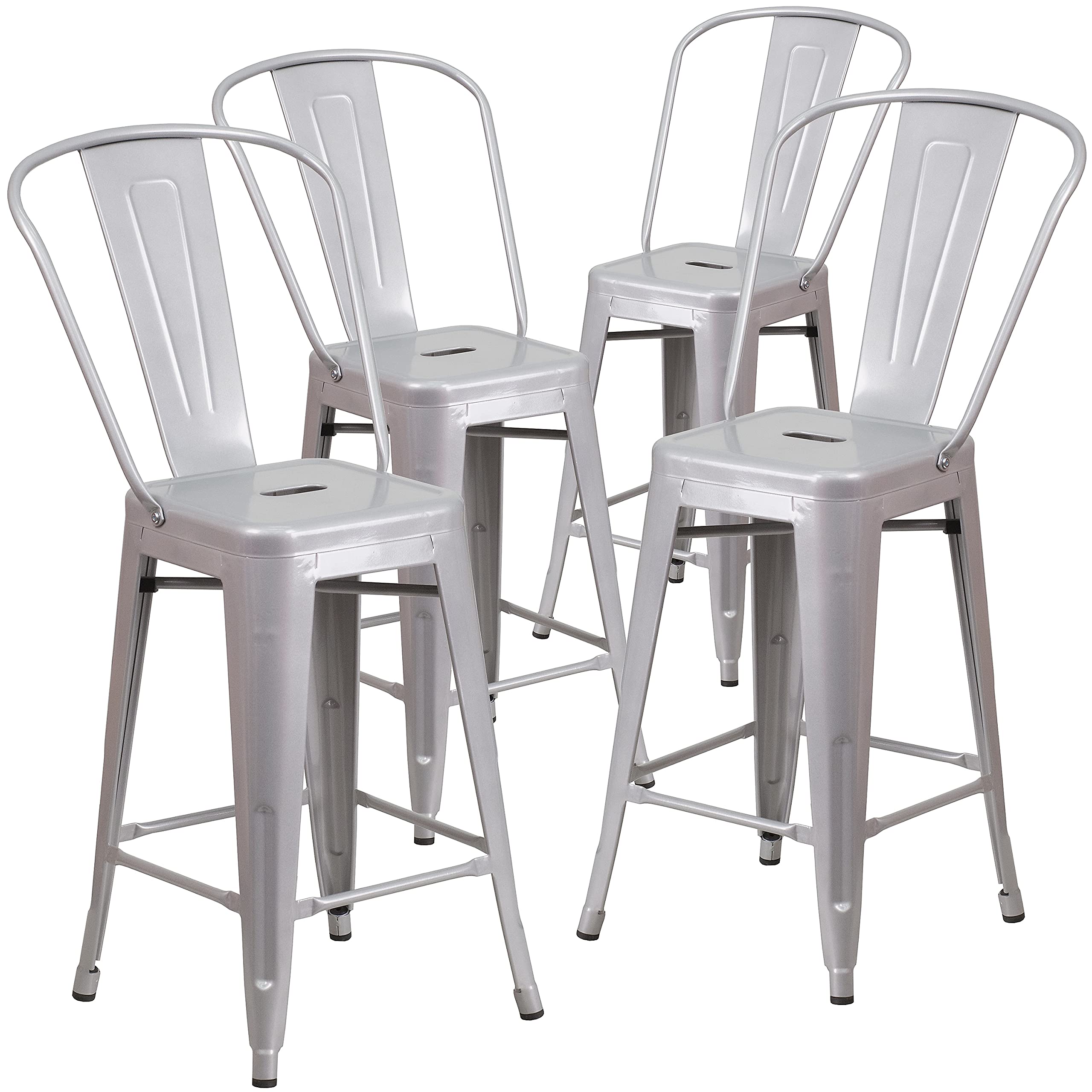 Flash Furniture Silver / Set of 4 / Contemporary Stools & Bar Chairs