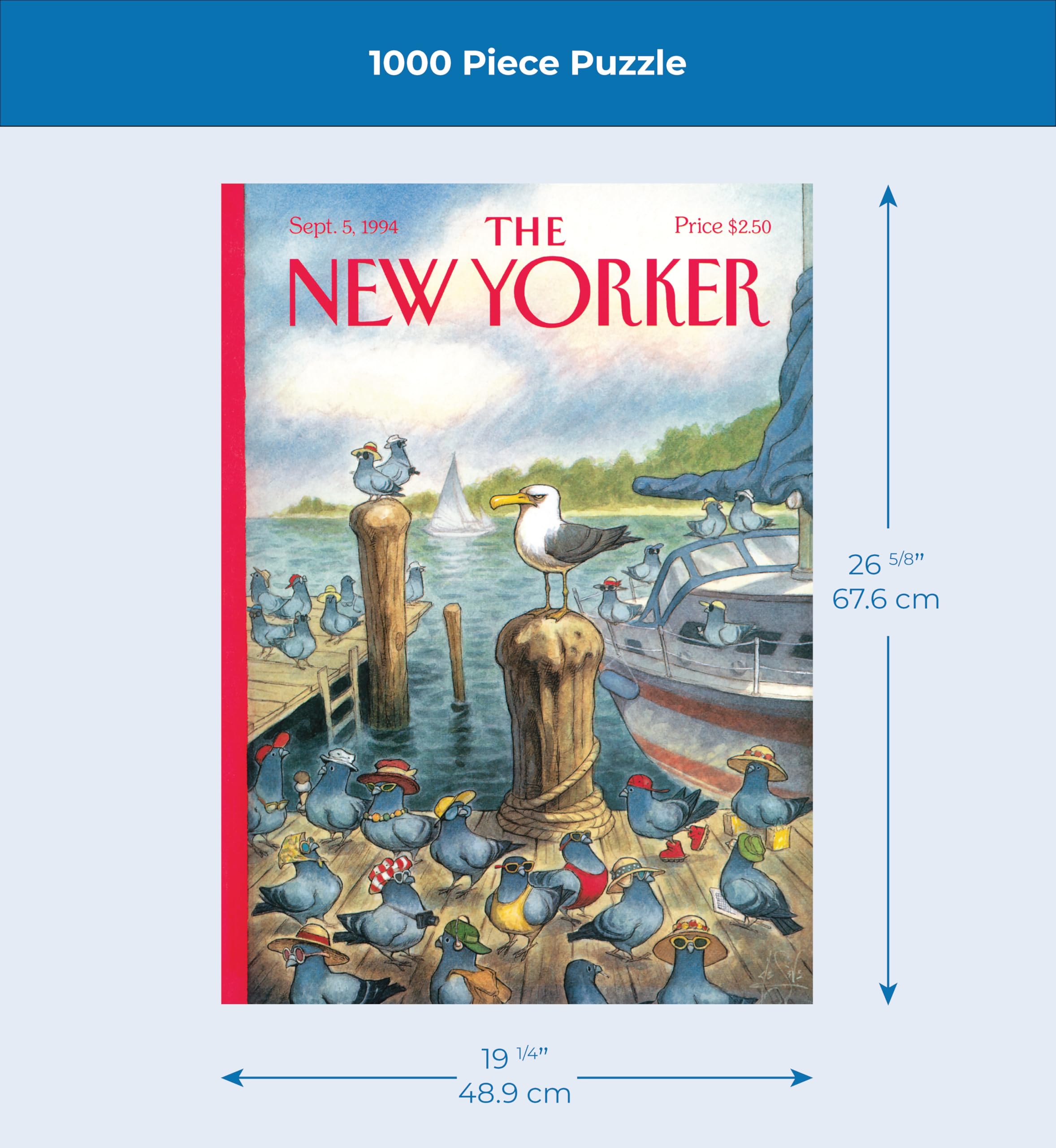 New York Puzzle Company - New Yorker Tourist Season - Puzzle de 1000 pièces pour les soirées de jeux en famille par Peter de Sève