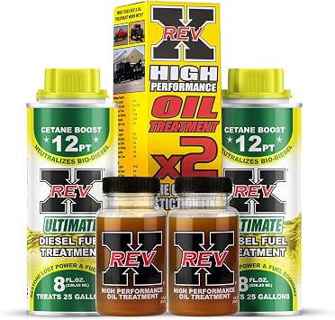 REV X Super Ultimate Kit for Diesel - High-Performance Oil Additive - 4 fl. oz. 2 Pack + Ultimate Diesel Additive - 8 fl. oz. 2 Pack