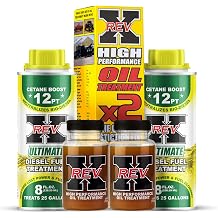 REV X Super Ultimate Kit for Diesel - High-Performance Oil Additive - 4 fl. oz. 2 Pack + Ultimate Diesel Additive - 8 fl. oz. 2 Pack