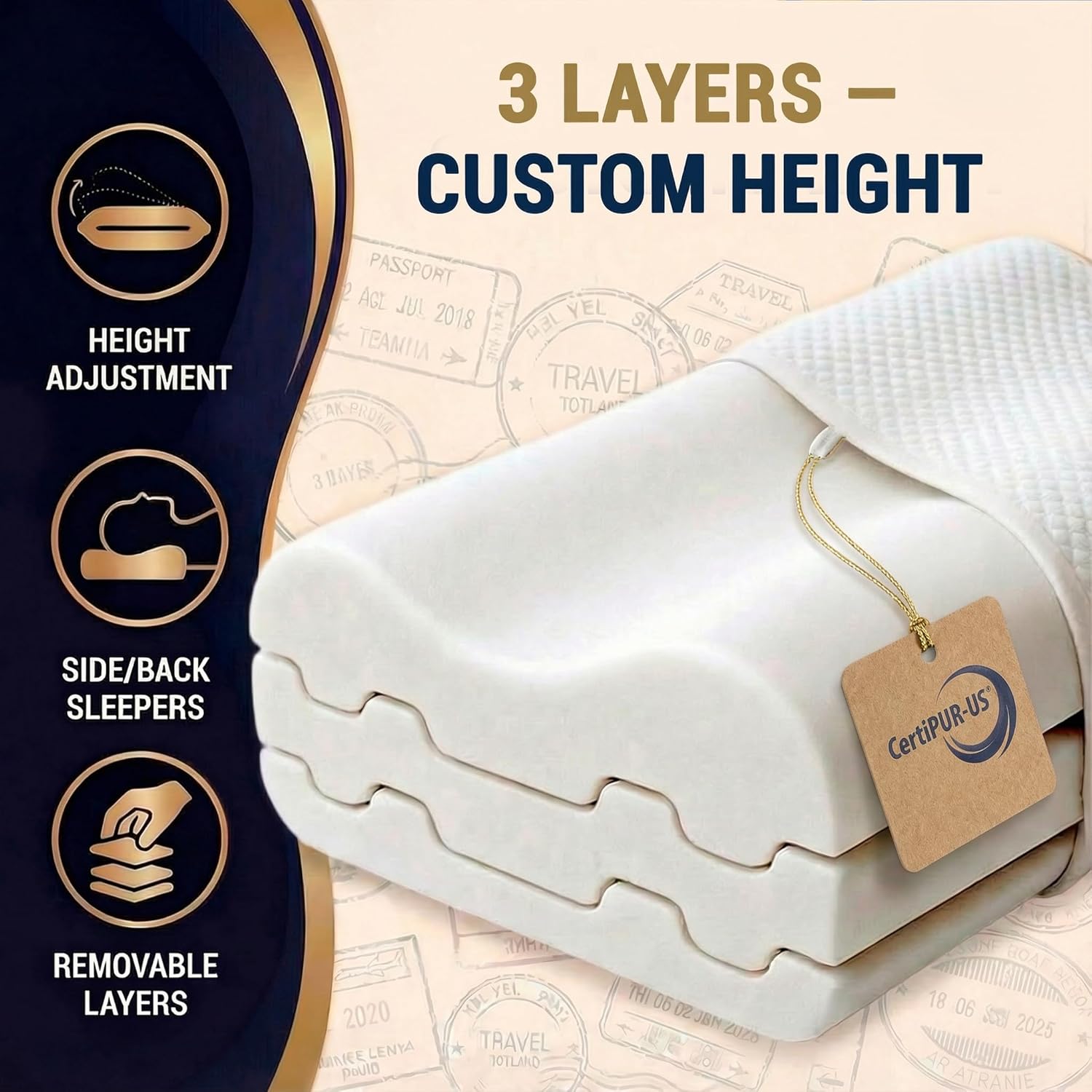 Royal Therapy Travel Memory Foam Cervical Pillow – Contour Pillow for Neck and Shoulder Pain - Image 4