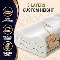 Vista 5 de Royal Therapy Almohada cervical de espuma viscoelástica de viaje – Almohada de contorno para dolor de cuello y hombros