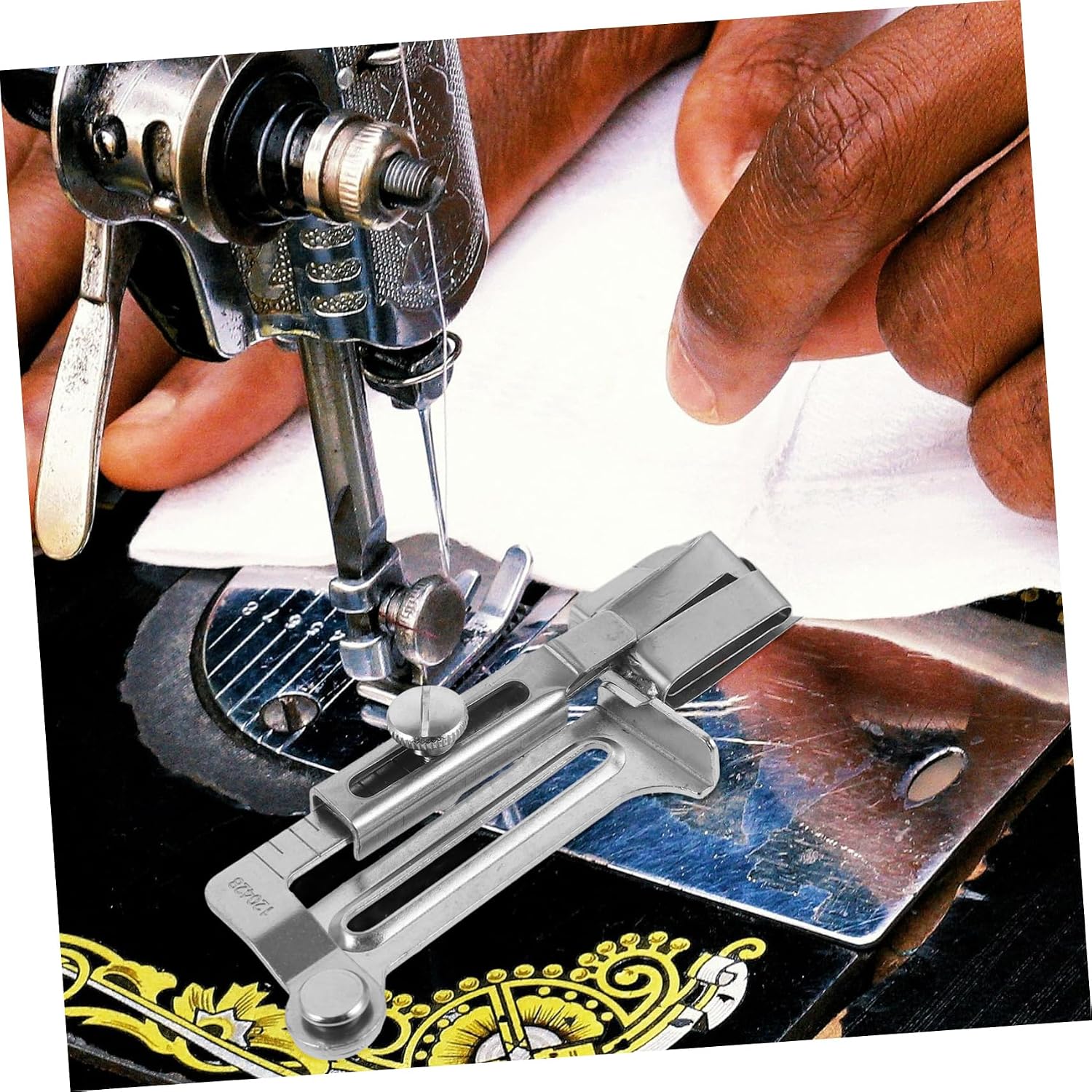 Adjustable Hemmer Foot for Industrial Sewing Machine, Iron