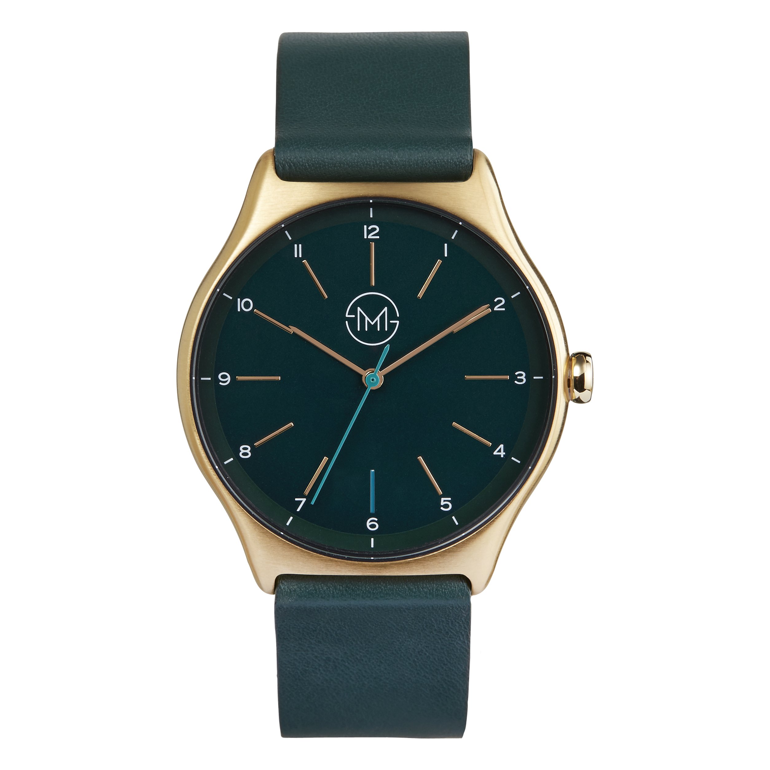 one 13 - Gold Case, Green Dial, Green Leather