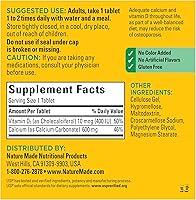 Vista 5 de Nature Made Calcio 600 mg con Vitamina D3, suplemento dietético para el apoyo óseo, 220 tabletas (paquete de 1)