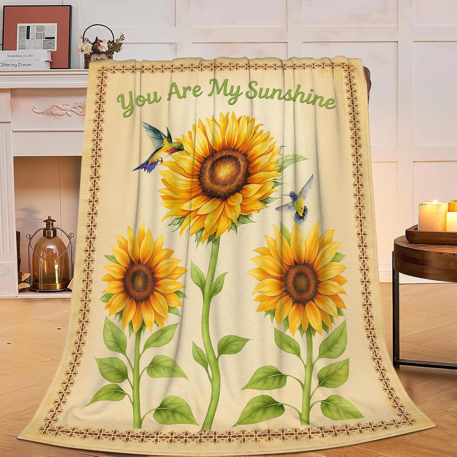 Sunflower Blanket Sunflower Gifts for Women Girls Throw Blanket Soft Cozy Fleece Fuzzy Plush Flannel Blankets for Boys Kids Teens Adults 50"X40"