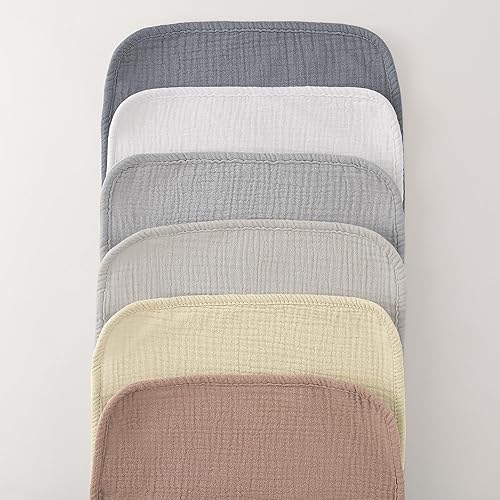 Miniatura 3 de Bearmoss Paños de muselina para eructos, 100% algodón, grandes, extra suaves, absorbentes, unisex, para recién nacidos, niños y niñas, 20 x 10