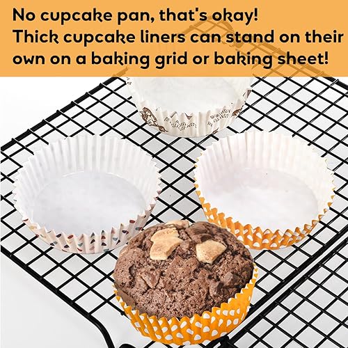 Miniatura 4 de YOUEON 600 forros para cupcakes de 3.5 pulgadas, a prueba de grasa, tazas de papel grandes de 6 onzas antiadherentes, forros para magdalenas,