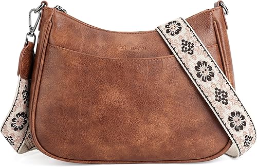 APHISON Bolso cruzado de cuero moderno con correa ajustable, bolso de hombro para mujer