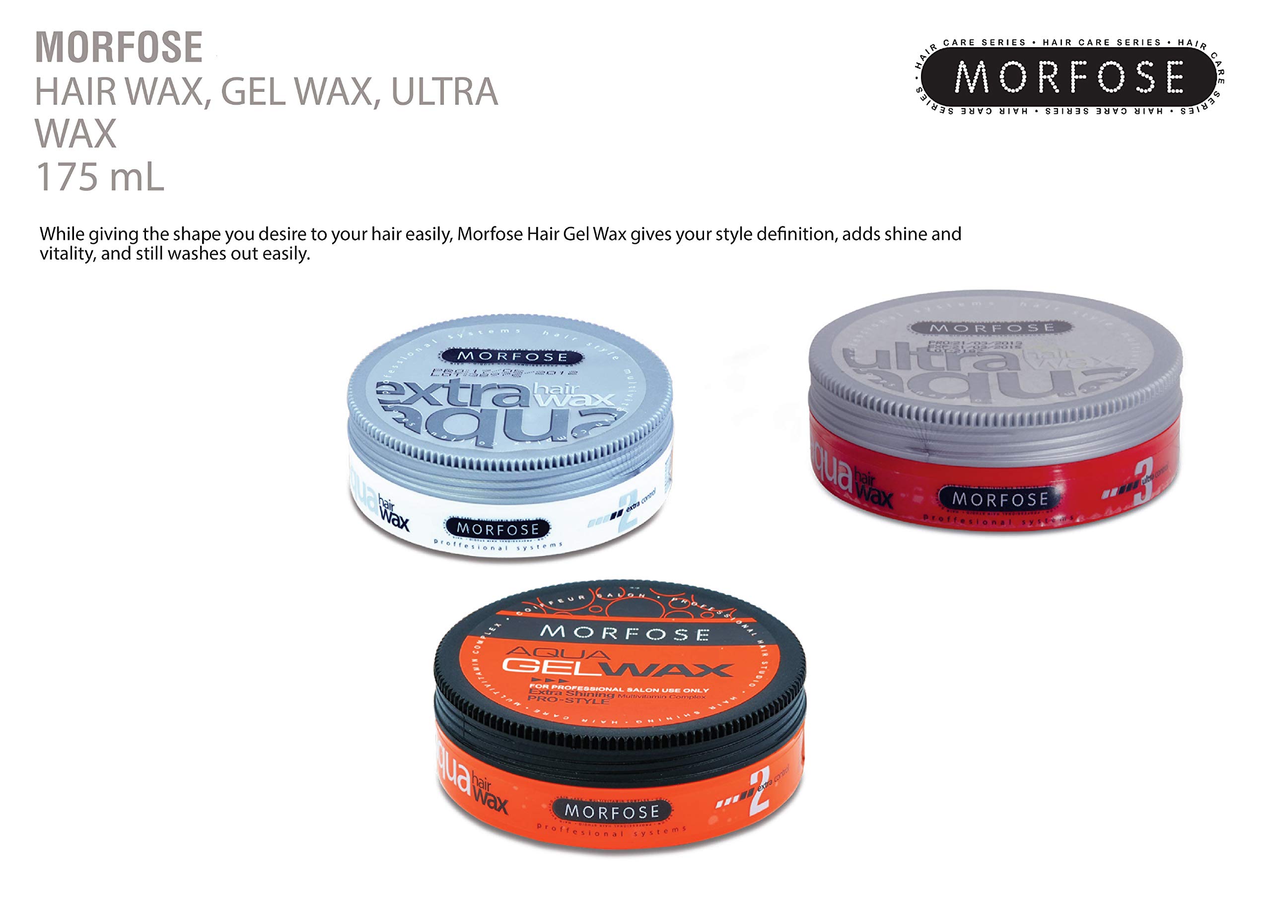 Morfose Hair GelWax Ultra Control 175ml Wetlook strawberry chewing gum scent Styling Hair wax