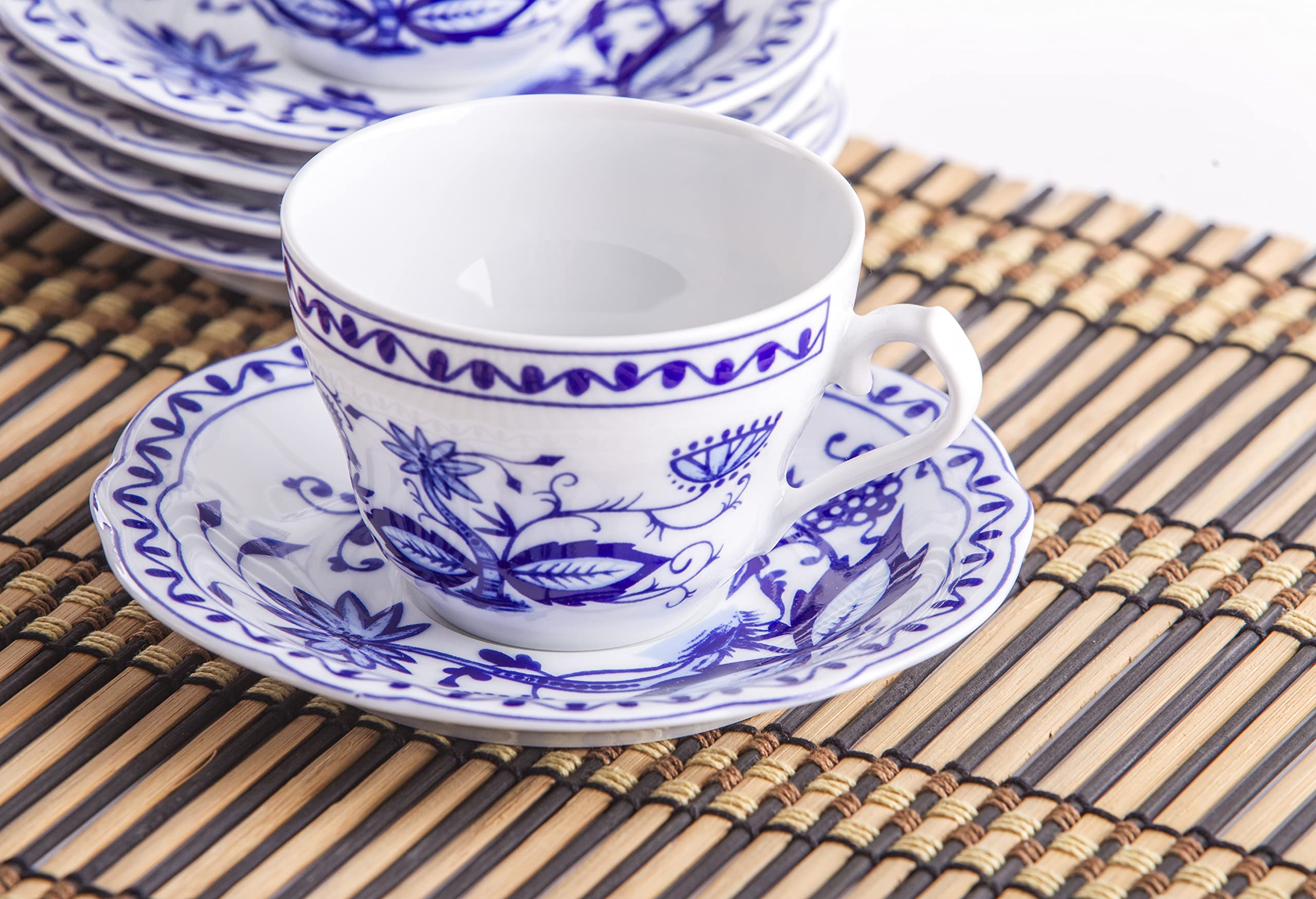 KAHLA 170290A72067C Rossella Zwiebelmuster Kaffeeservice 18tlg. | Kaffeeset für 6 Personen mit Zwiebelmuster Dekor aus Porzellan
