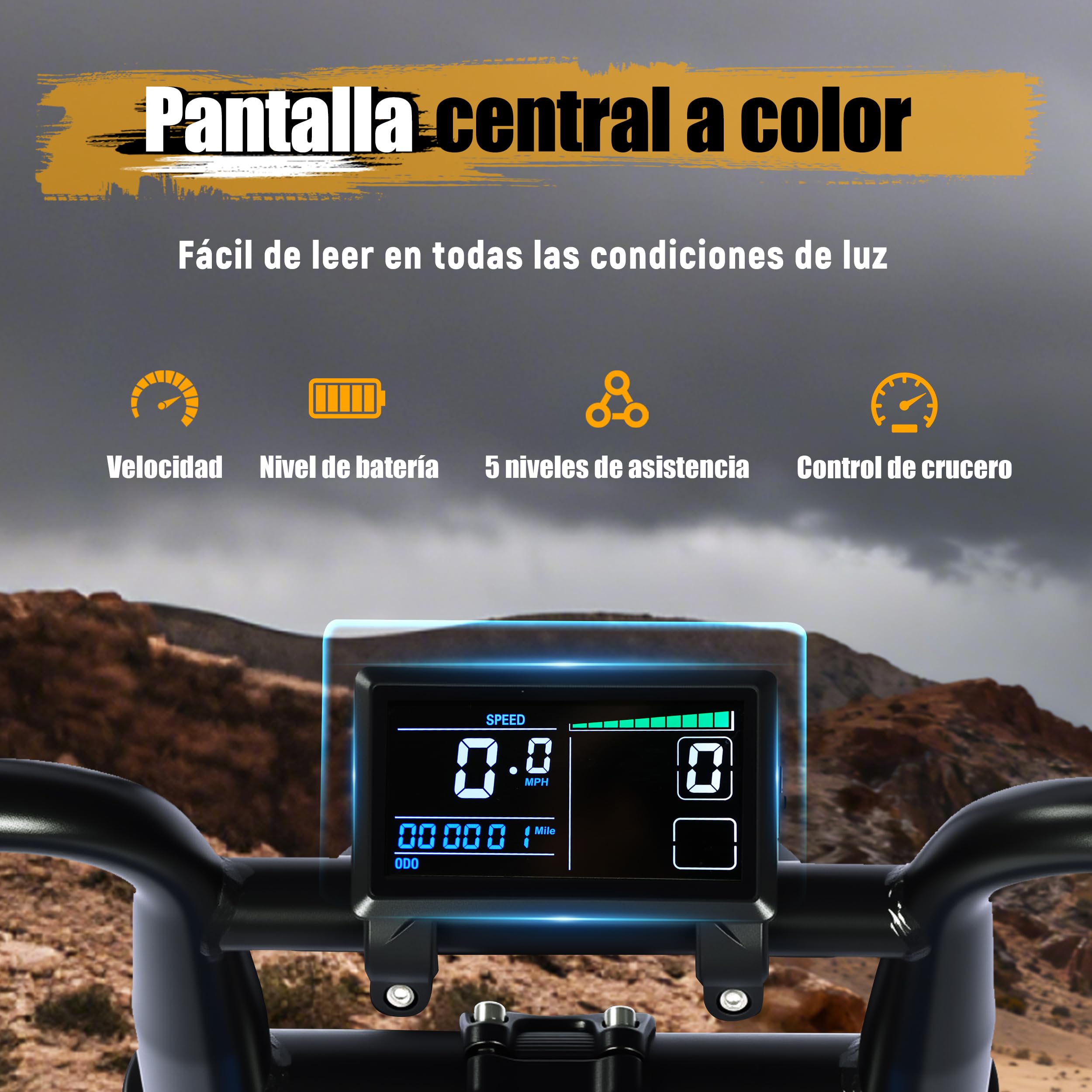 ESKUTE V202 - Bicicleta eléctrica para adultos, Fat Bike eléctrica 20 x 4.0 con batería extraíble de 48 V 20,8 Ah, E-Bike All Terrain, 7 velocidades, frenos de disco mecánicos