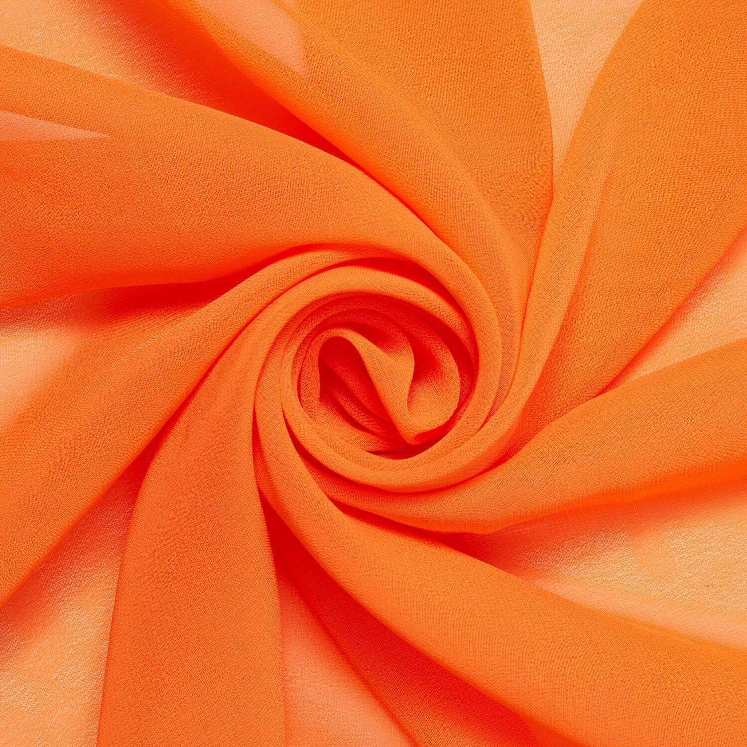 Polyester Chiffon Sheer Lightweight Breathable (60 Inch) Fabric by The Yard - for Sewing Apparel, Accessories, Decor, & More - Orange (10 Yards)