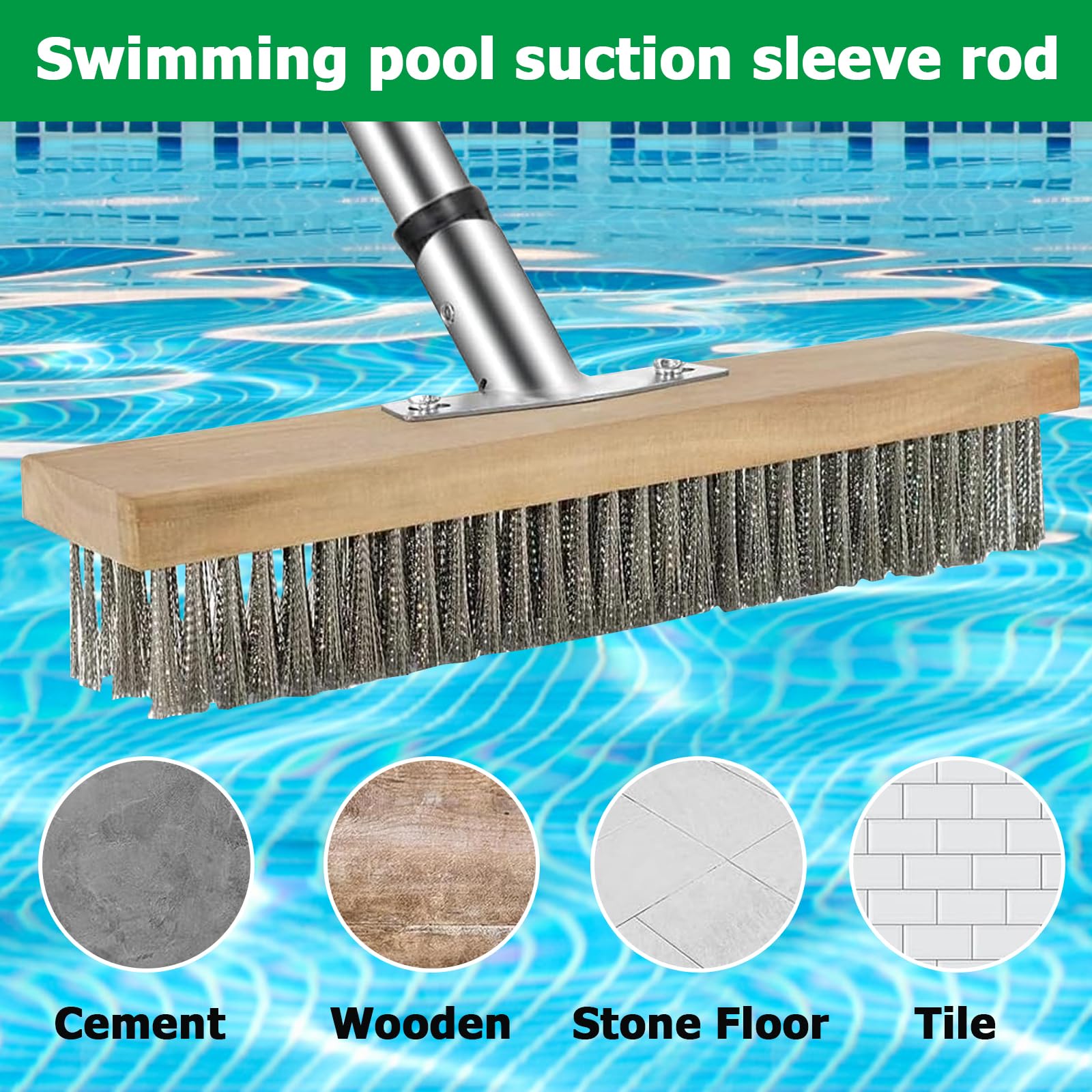 Scopa Metallica Per Giardino 30 Cm - Filo Acciaio, Per Muschio Ed Erbacce, Manico Lungo - Foto 6