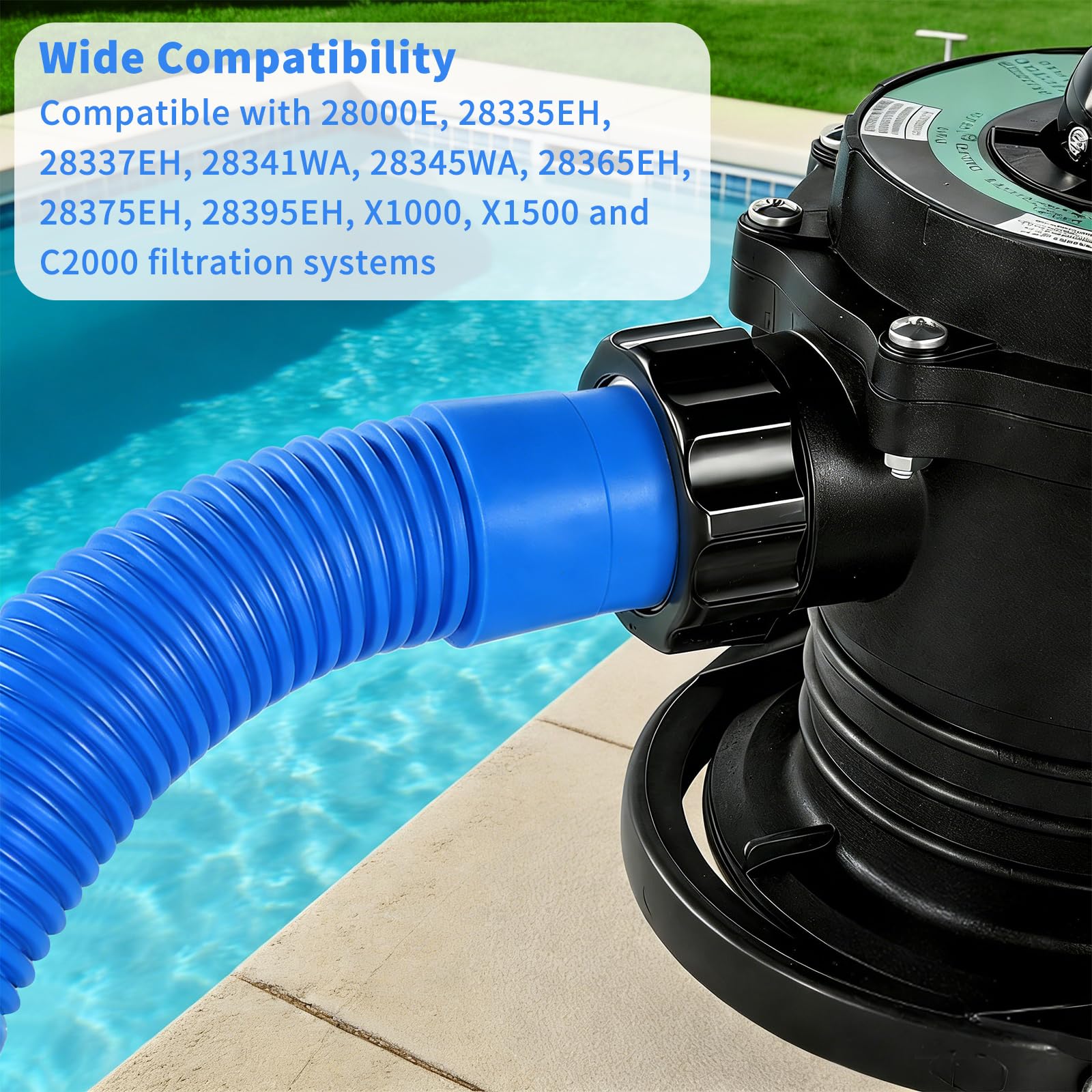 Tuyau Piscine 38mm 1 Mètre Tuyau de Rechange pour Pompe Filtre Piscine Hors Sol