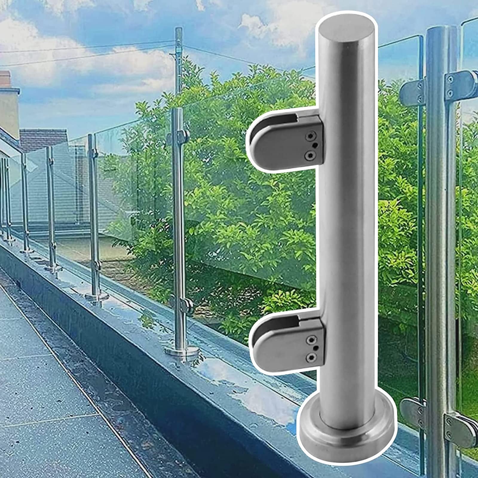 Poteau de garde-corps rond au fini soigné, support de panneau d'angle chic