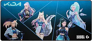 Logitech G840 K/DA XL Cloth Gaming Mouse Pad - 0.12 in Thin, Stable Rubber Base, Official League of Legends Gaming Gear
