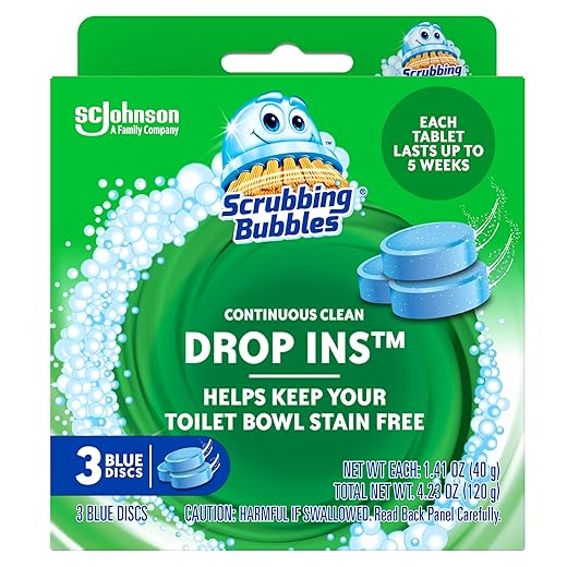 Scrubbing Bubbles Toilet Tablets, Continuous Clean Toilet Drop Ins, Helps Keep Toilet Stain Free and Helps Prevent Limescale Buildup, 3 Count, Pack Of 1