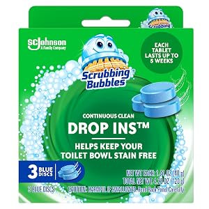 Scrubbing Bubbles Continuous Clean Toilet Drop-Ins Automatic Blue Toilet Bowl Cleaner Septic-Safe Tank Tablets Remove Hard Water Minerals