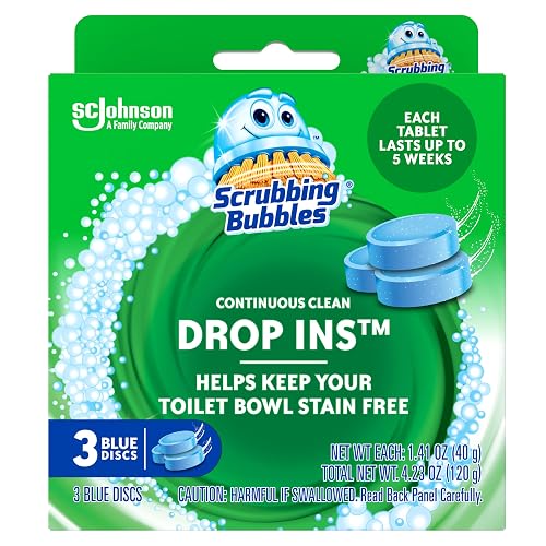 Scrubbing Bubbles Toilet Tablets, Continuous Clean Toilet Drop Ins, Helps Keep Toilet Stain Free and Helps Prevent Limescale Buildup, 3 Count, Pack Of 1